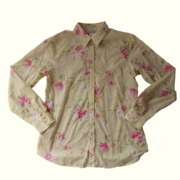 Jones New York Sport Spring Green Floral Long Sleeve Button Down - Picture 5 of 8